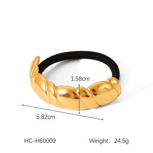 Nouvelle coiffure en acier inoxydable torsadé brillant haute élasticité Simple conception en métal femmes accessoires de cheveux - Product Image 6