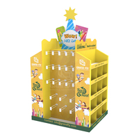 Présentoir en carton ondulé 4 côtés, 50 pièces, crochet pour stylo, pop pos, support de présentation au sol
