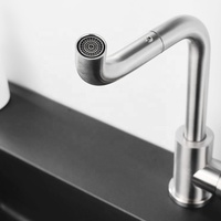 Robinet de lavabo en acier inoxydable 304, robinet de lavabo à trou unique, robinet mélangeur rotatif à 360 degrés, robinet de lavabo de salle de bain chaud et froid