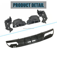 Diffuseur de lèvre arrière en Fiber de carbone sèche, embouts d'échappement noirs pour Benz classe C W205 C43 C63 AMG Sport 4 portes 2015 - 2020
