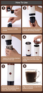 เครื่องชงกาแฟเอสเพรสโซขนาดเล็ก TK03 แบบพกพา ใช้ไฟฟ้า ชาร์จผ่าน USB ใช้ได้ในรถยนต์/โรงแรม ตัวเครื่องทำจากอะลูมิเนียม แรงดัน 20 บาร์ <span class=keywords><strong>ชง</strong></span>ได้หนึ่งแก้ว - Product Image 5