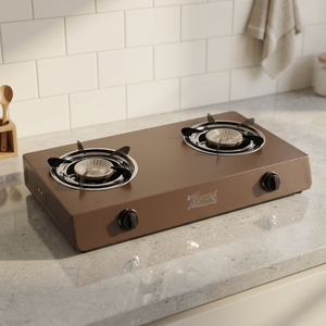 Portable Dual Burner Gas Cooktop Flameout Protection Electronic Ignition Stainless Steel Surface Easy Clean Hotel Restaurant - Product Image 1