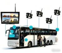 Sistema de Cámara Inalámbrica Digital de 10 Pulgadas y 4 Canales 2.4G para Camiones, con Grabación DVR y Monitor, Resistente al Agua IP68, para Semirremolques y Vehículos Pesados