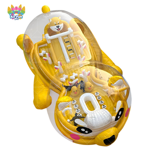 ลูกโป่ง PVC แบบเป่าลมรูปหมีสีเหลืองลูกโป่งใสทรงลูกบอลลูกบอลสำหรับบ้านและวัง - Product Image 5