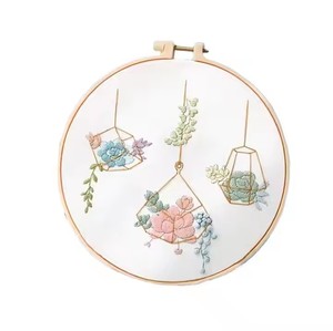 Wholesale DIY Craft Plants Embroidery Set Needlework Embroidery Kits Cross Stitch Kit for Beginner