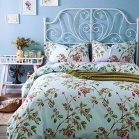 Chine usine plate ou équipée 4 pièces housse de couette ensemble de literie microfibre king size drap de lit floral