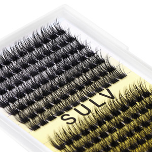 Bán Buôn Fluffy Tự Làm Lash Mở Rộng Màu Đen 156Pcs/Box14 Hàng Khay Lớn DD Curl 14-16Mm Hỗn Hợp Lash Cụm Wispy Lông Mi Mở Rộng - Product Image 1