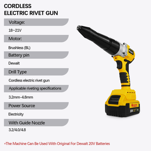 Dewalt 20v电池3.<span class=keywords><strong>2</strong></span>-4.8毫米无刷电机铆钉钉枪电动女神无绳铆钉螺母枪 - Product Image 3