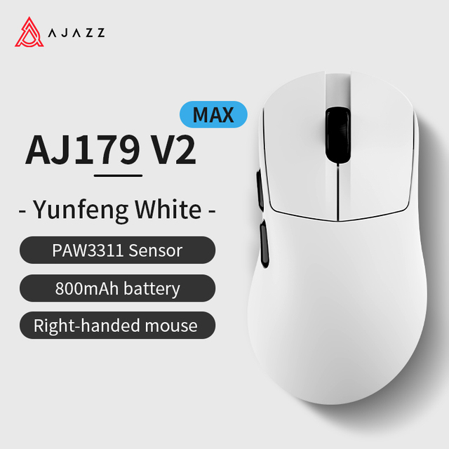 Ajazz AJ179 V2 MAX Lightweight Wireless Gaming Mouse 12000DPI Three Mode Rechargeable