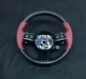 Volante Sportivo in Pelle Nappa Premium con Indicatore Giallo per <span class=keywords><strong>Porsche</strong></span> Macan Panamera 911 718 <span class=keywords><strong>918</strong></span> <span class=keywords><strong>Spyder</strong></span>, Aggiornamento da Vecchio a Nuovo - Product Image 3