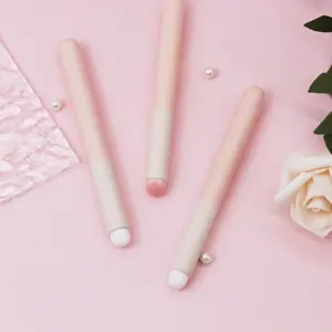 Baby Roze Kleur Schattige Ronde Houten Handvat Make-Up Borstel Lip Brush Stick Private Label