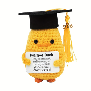 Animaux en peluche en crochet faits main, canard positif tricoté, avec cartes positives, cadeaux <span class=keywords><strong>de</strong></span> Noël pour hommes et femmes - Product Image 4