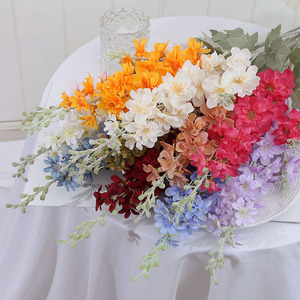 Commercio all'ingrosso delphinium artificiale blu <span class=keywords><strong>viola</strong></span> finta seta Delphinium stelo <span class=keywords><strong>lungo</strong></span> <span class=keywords><strong>fiore</strong></span> di giacinto per la casa di nozze - Product Image 2