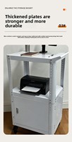 Chariot de service mobile réglable pour ordinateur portable/tablette, en acier laminé à froid blanc, design professionnel