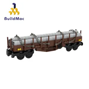 MOC germania compatibile D B tipo treno pianale vagone merci Kit di mattoni locomotiva ferroviaria giocattoli per bambini regalo