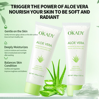 OKADY Gel Exfoliant Doux Éclaircissant Lissant Hydratant Rafraîchissant Apaisant pour le Visage à l'Aloe Vera et à l'Acide Hyaluronique