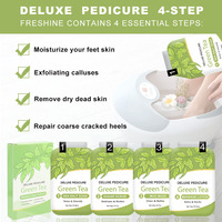 Spa pour les pieds personnalisé haut de gamme kit de pédicure spa en 4 étapes jetable avec massage masque exfoliant pour les pieds ensemble de soins de la peau pour femmes