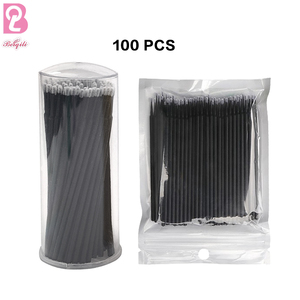 Beiqili 100 Pcs Disposable Micro Applicator Extension Spoolie Microcepillos Para Pestaas Hisopos Cleaning Eyelash <strong>Brush</strong> <strong>Nylon</strong>