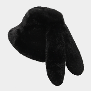 Casquette de pêcheur unisexe de haute qualité pour toutes les saisons, en fausse fourrure, avec des oreilles de lapin et une broderie - Product Image 6