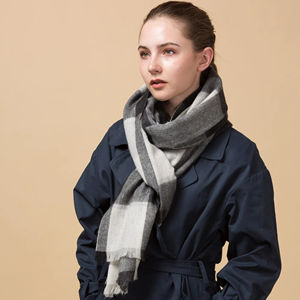 Customized Comfortable Delicate lightweight Fall Winter Design Plaid Scarf Oversize <b>Women</b> Scarf <b>Wrap</b> Shawls - Product Image 1