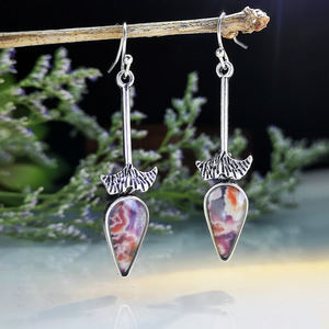 Orecchini Pendenti Boho a Forma di Foglia con Dettagli in Vetro, Accessori Moda Vintage per Donne - Product Image 1