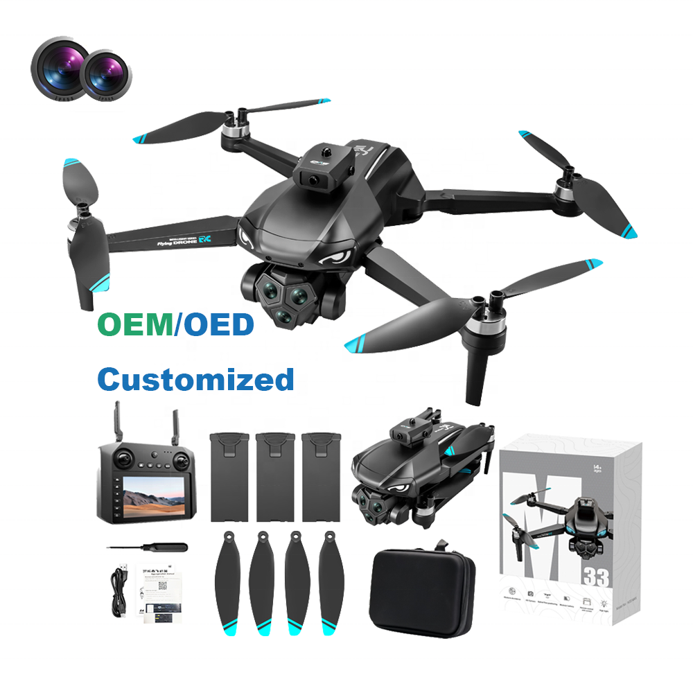 5G WiFi Foldable Aerial Drone Optical Flow Obstacle Avoidance Dual Lens Screen Electric Brushless Motor Plastic Body Beginners