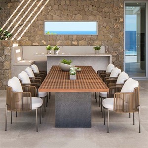 Muebles de patio comercial, taburete de Metal de altura de mostrador, silla de café <span class=keywords><strong>Bistro</strong></span>, Hotel, restaurante, jardín, silla alta de mimbre para exteriores - Product Image 2