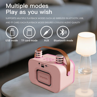 Mini haut-parleur karaoké sans fil Bluetooth portable avec 2 micros, lumières LED RGB, changeur de voix, Bluetooth 5.4, prise en charge AUX et carte TF