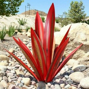 Venta al por mayor Tequila Escultura Rústica Metal Agave Planta Jardín Patio Arte Metal Tequila Adornos decoración del hogar - Product Image 3