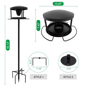 Comedouro para Pássaros Selvagens JH-Mech 55" com Base de 5 Pontas e Tigela de Silicone, Comedouro de Aço para Pássaros ao Ar Livre - Product Image 3