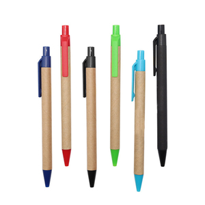 ECO Promotional Office Color Plastic Kraft Paper Recycled <b>Roll</b> Ball Pen with Custom Printing - Product Image 1