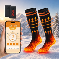Chaussettes chauffantes rechargeables de haute qualité contrôlées par application, 5000 mAh, chauffage rapide, lavables, pour la chasse et le ski en plein air en hiver, unisexe