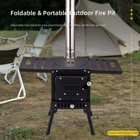 Réchaud d'extérieur portable pliable pour camping, chauffage de tente, barbecue, pique-nique, capacité 5+ personnes