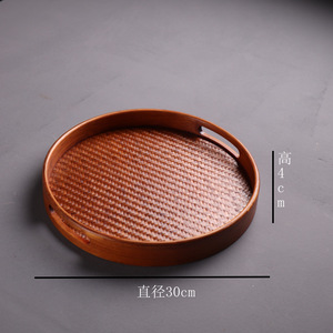 Bamboo <b>Tea</b> Tray With Woven Mat Handmade Durable <b>Tea</b> <b>Set</b> For Household Use Wabi Sabi Style Luxury Retro Design - Product Image 3