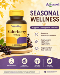Original Logo Elderberry 400 Mg Softgel Capsules 60 Count Immune Support Herbal <b>Supplement</b> - Product Image 3