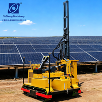 Pileuse hydraulique solaire intelligente TZ650 entièrement automatique sur chenilles, pour pose de pieux par une seule personne, avec moteur à grande pompe