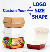 Caja de Hamburguesas de Papel Kraft Desechable Personalizada, Impermeable y Portátil para Sushi y Hamburguesas, Envase de Alimentos Reciclable