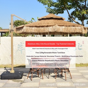 <span class=keywords><strong>Parasol</strong></span> d'extérieur avec design de toit en chaume simulé, structure en aluminium, imperméable, pour hôtel, cour, loisirs en plein air, <span class=keywords><strong>3m</strong></span> - Product Image 6