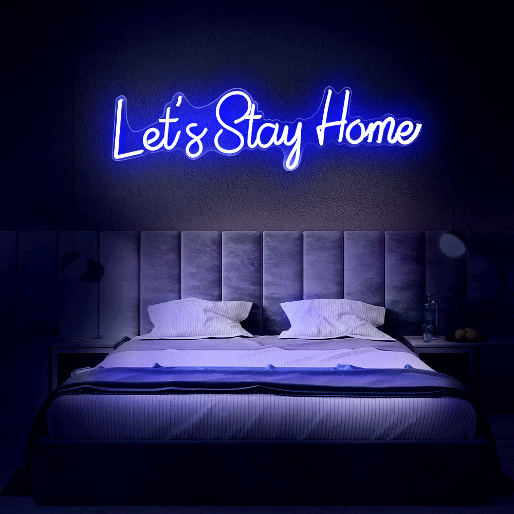 Rebow, дропшиппинг, 12 В, акриловая игровая буква Let's Stay Home, светодиодная неоновая вывеска, декоративная мебель для спальни