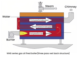Circulation naturelle de la série WNS 100bhp 150bhp 200bhp 300bhp Chaudière à vapeur à mazout pour les écoles et les hôtels - Product Image 4