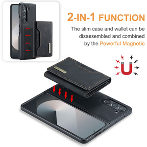 Funda de cuero magnética desmontable DG MING 2 en 1 para <span class=keywords><strong>Samsung</strong></span> Galaxy Z Fold 7 6 5 4 3, funda tipo billetera, tarjetero, funda para teléfono - Product Image 2