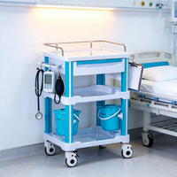 Chariot de Traitement Médical en ABS Épaissi pour Anesthésie et Médicaments, Multi-Fonctionnel, Durable et Léger, pour la Distribution de Médicaments et la Cuisine