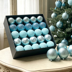 European Vintage Cracked <b>Plastic</b> Christmas Baubles Classic Hanging Ornaments For Hotel Window Xmas <b>Tree</b> Decor Wholesale - Product Image 1