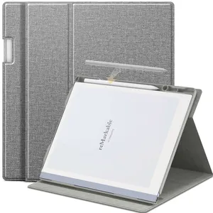 Case For Remarkable 2 Paper Tablet- Multi-Viewing Adjustable Folding Book Folio Cover With Built-in Pen Holder