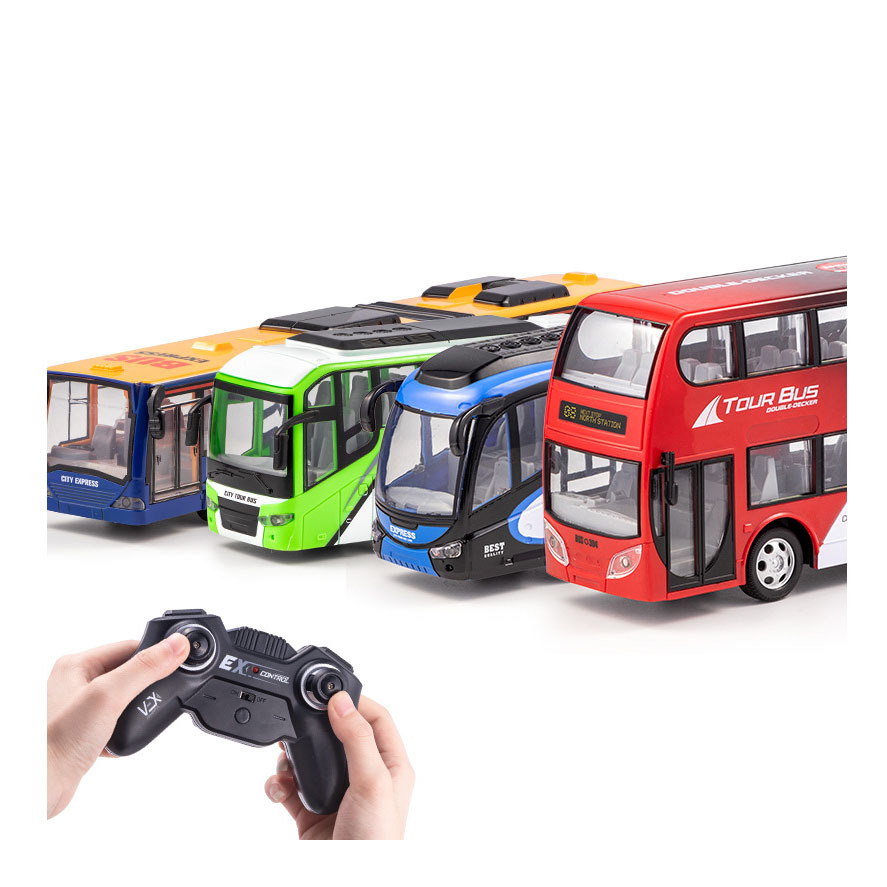 Cuque Jouet bus télécommandé Bus télécommandé électronique 4 canaux ouverture des portes