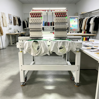 Machine à broder à 2 têtes, machine à broder multi-aiguilles avec un changement de couleur efficace pour la production de vêtements