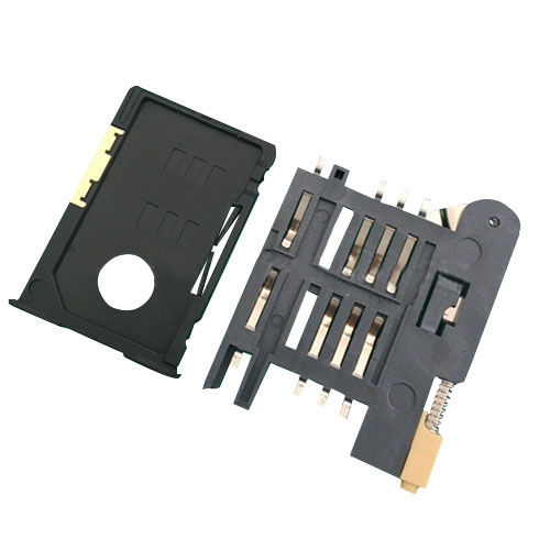 Заводской поставщик, 6-контактный SMT push-разъем, устойчивый к высоким температурам, разъем для sim-карты, совместимый с MOLEX 0912283001 91228-3001