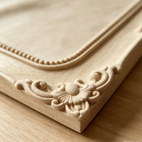 Applique en bois sculpté non fini, style européen orné, pour décoration de meubles, armoires, murs, portes, artisanat en relief