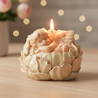 DM1287 Niedliche Blumen-Babykerzen-Silikonform DIY Schlafender Engel Gips-Ornament-Formen Backwerkzeug Schokoladenkuchen-Form