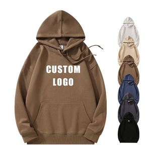 Sweat à capuche unisexe en polyester recyclé avec impression en relief, coupe décontractée à épaules tombantes, épais, style streetwear, pour le quotidien urbain et les activités sportives - Product Image 3